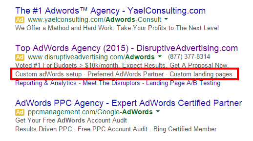 AdWords Agency Call Out Extension