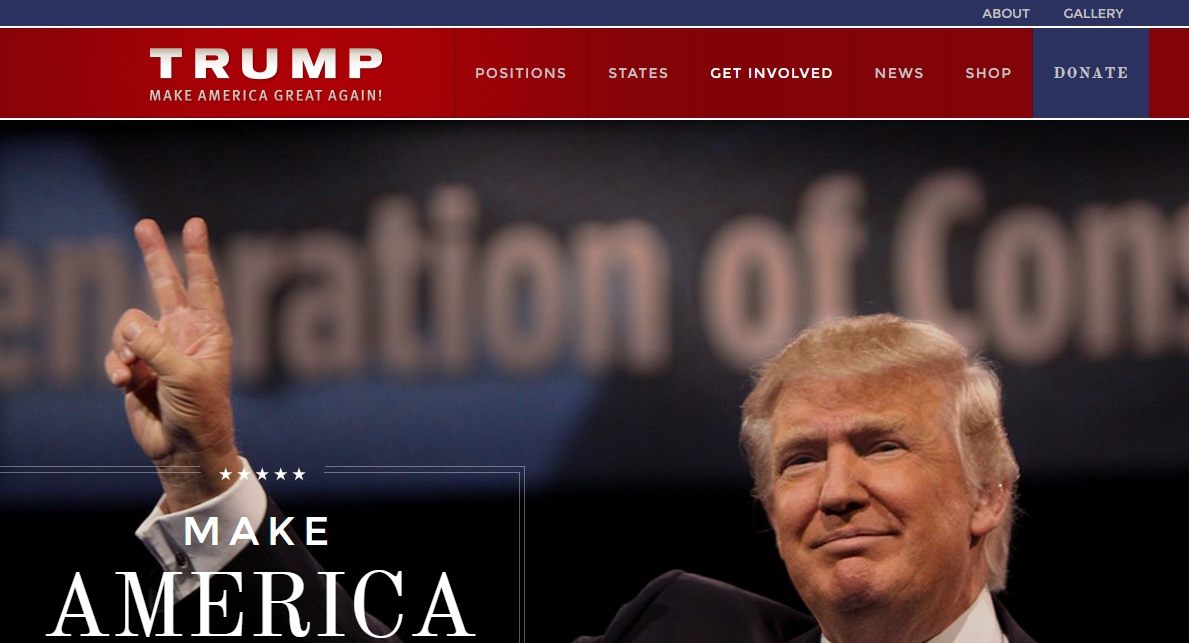 Donald Trump for President Homepage
