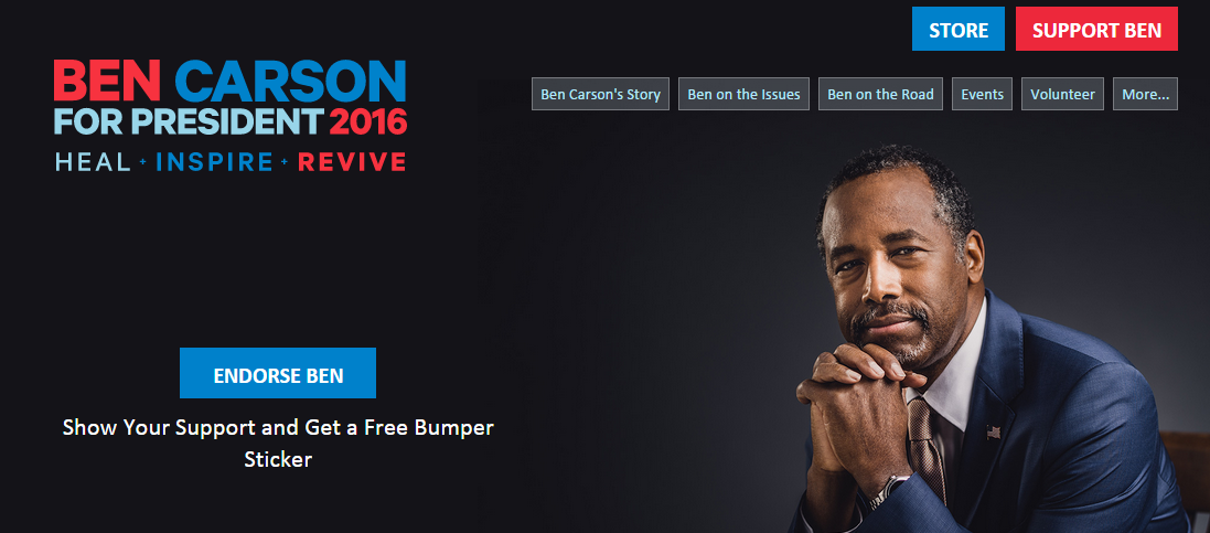 Dr. Carson for President Homepage