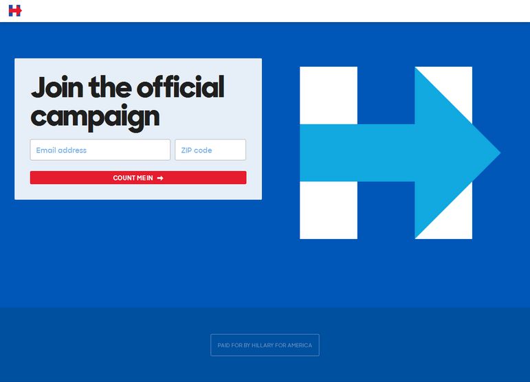 Hillary Clinton Campaign PPC Landing Page
