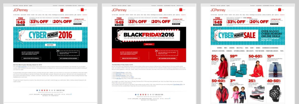 JCPenney Black Friday & Cyber Monday Landing Pages