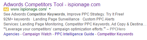 AdWords Competitor Tool - iSpionage