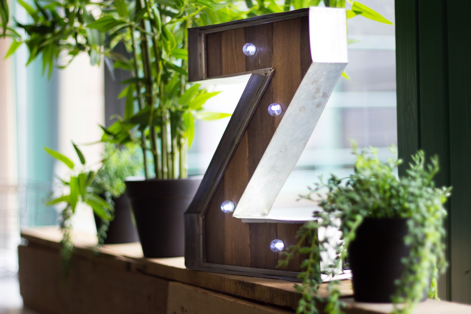 A photo of a "Z" sign from the Zest Digital office.